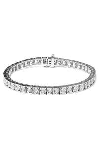 1/4 Cttw Miracle Set Diamond and Bead Link 7.25" Tennis Bracelet